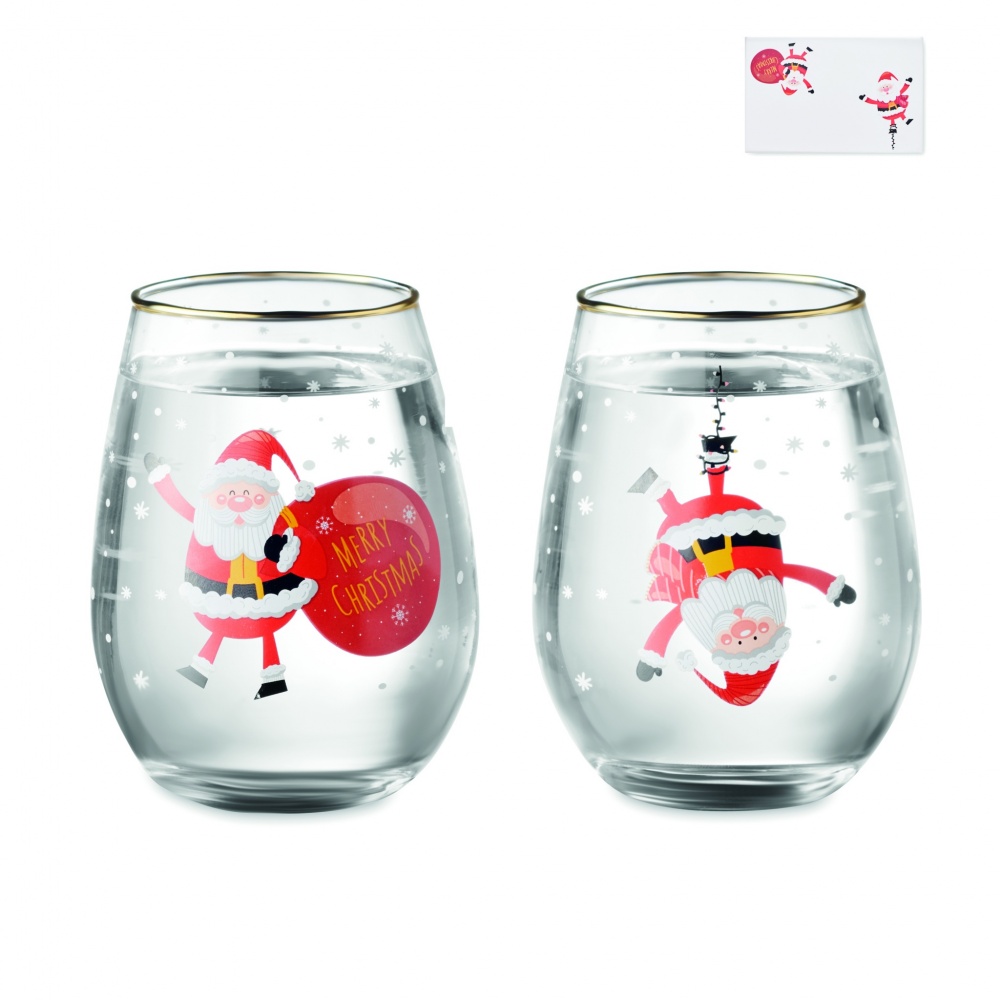 Logo trade promotional gifts image of: Set of 2 Christmas glasses